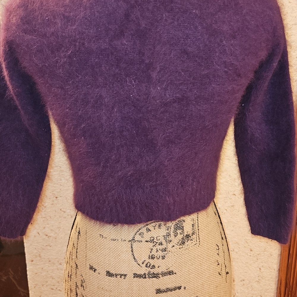 TAHARI Angora Jacket Purple. Size S - Picture 3 of 4